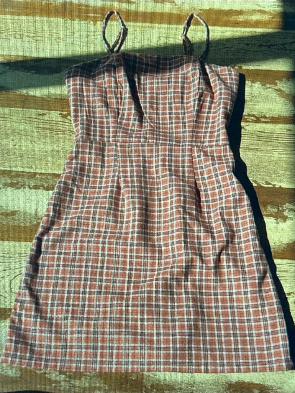 Aeropostale Rose Plaid Spaghetti Strap Mini Dress